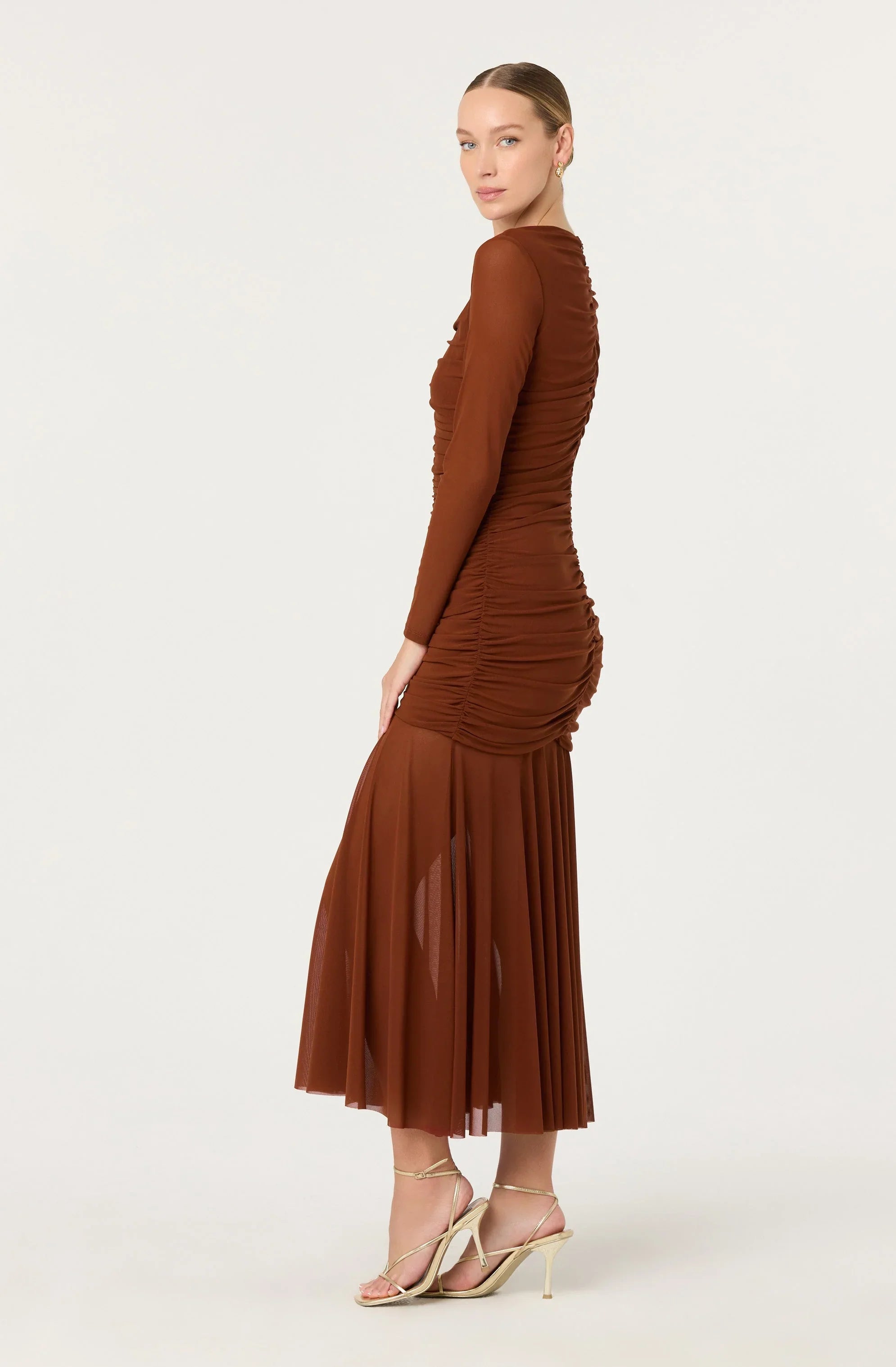 Lbruh Yasmine Ruched Long Sleeve Maxi Dress