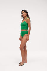 High Waist Bikini Bottom | Smooth Emerald