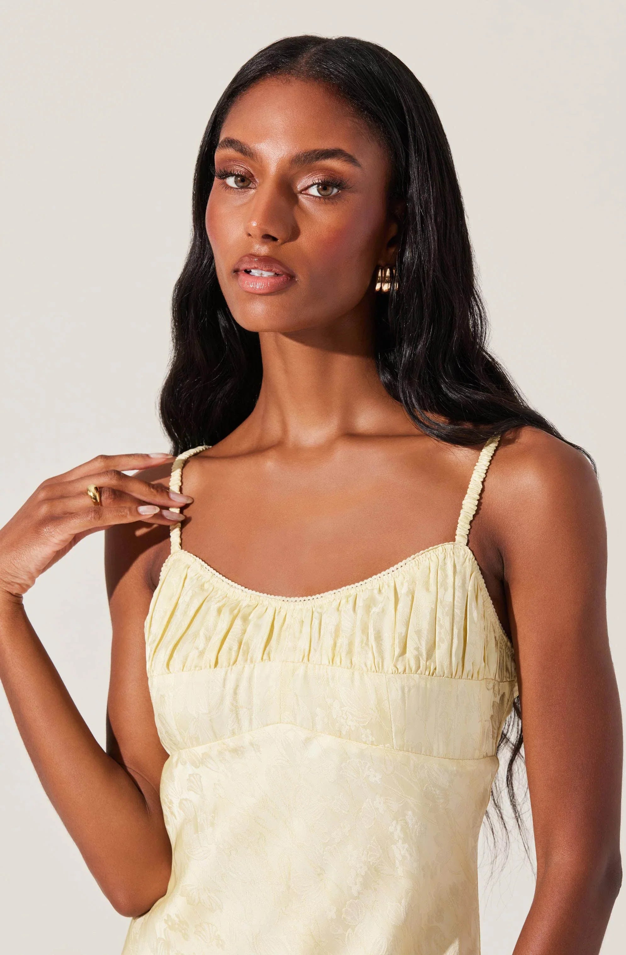 Lbruh Kaiya Floral Jacquard Satin Midi Dress