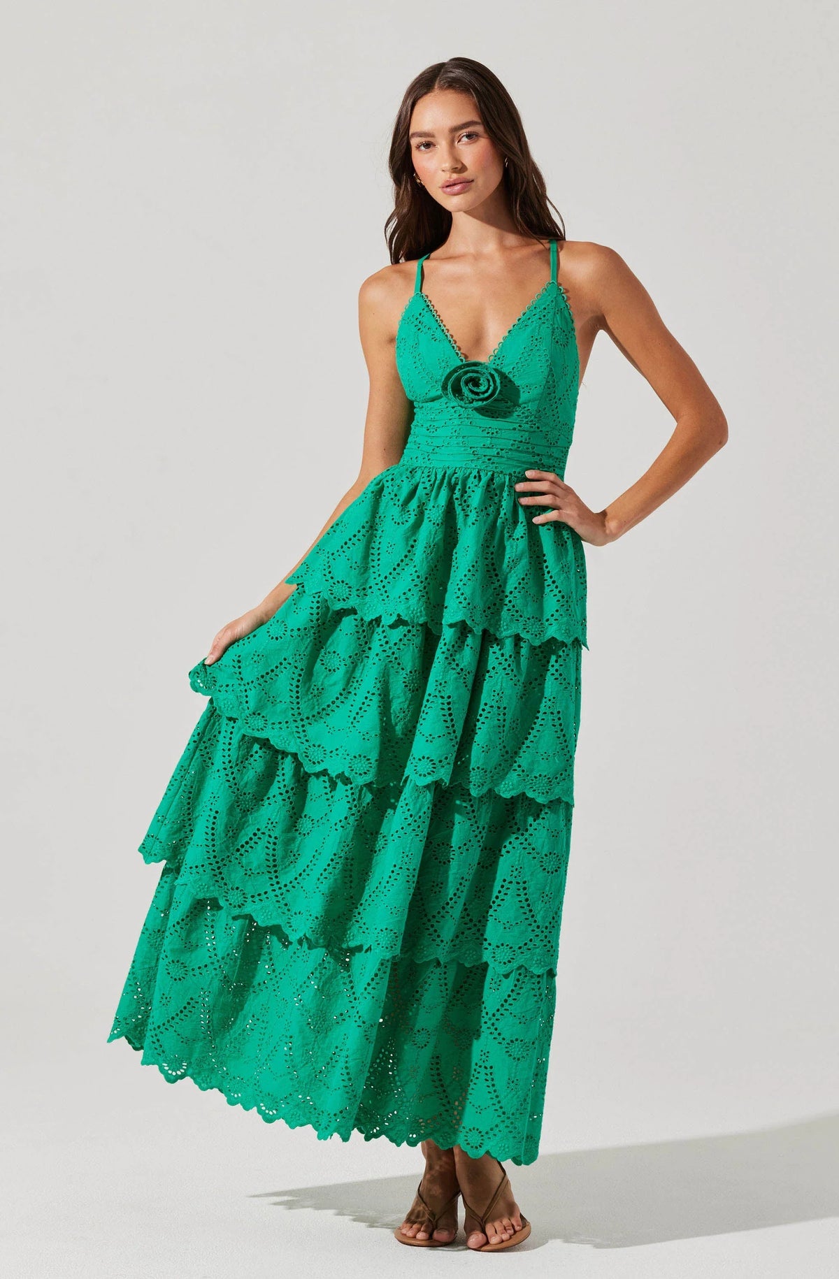 Lbruh Faeryn Eyelet Tiered Maxi Dress