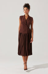 Lbruh Mixed Media Vest Wrap Dress