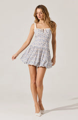 Lbruh Floral Milkmaid Bubble Hem Dress
