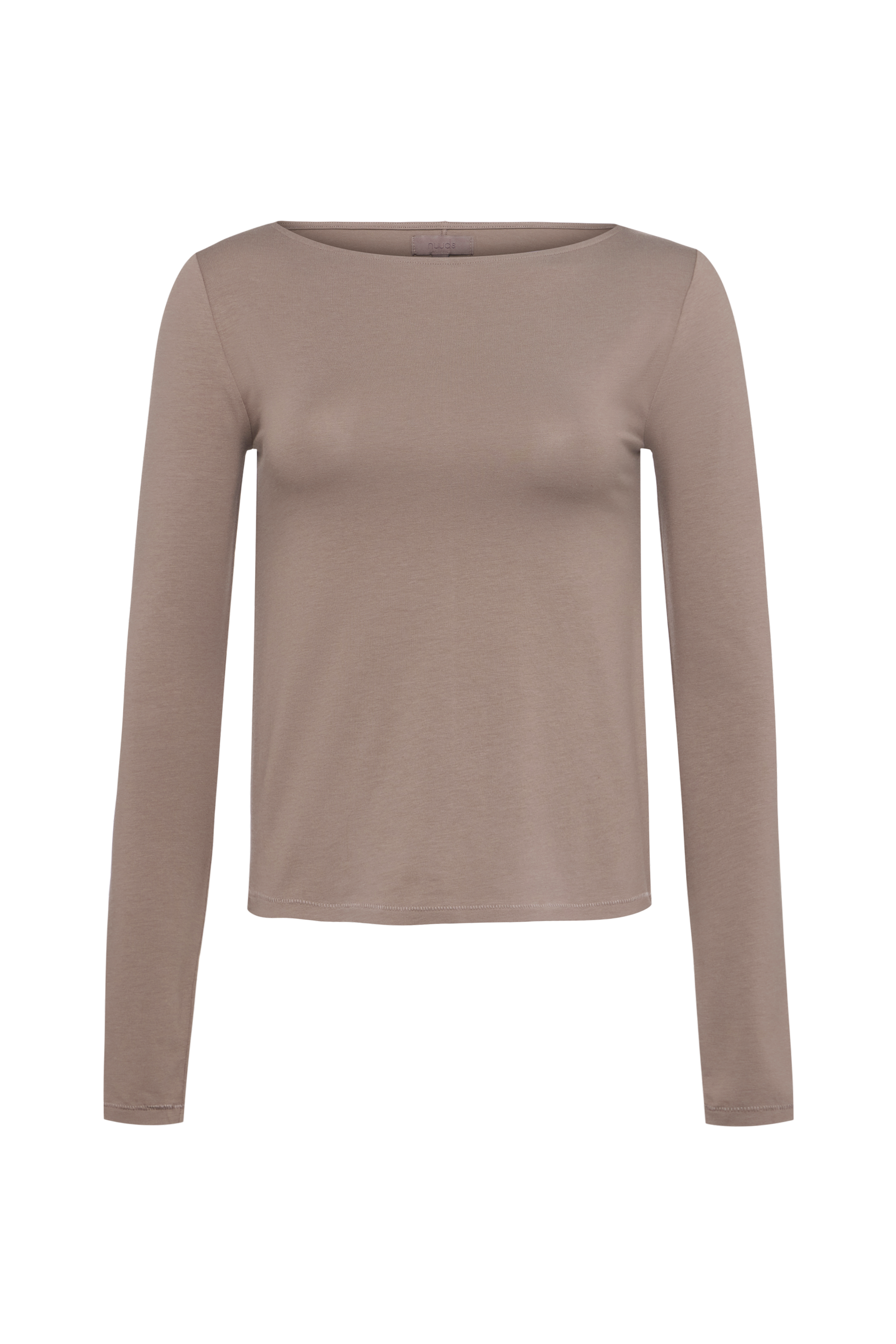Slinky Jersey Boat Neck Long Sleeve Shirt | Cocoa