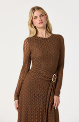 Lbruh Belted Lace Midi Dress