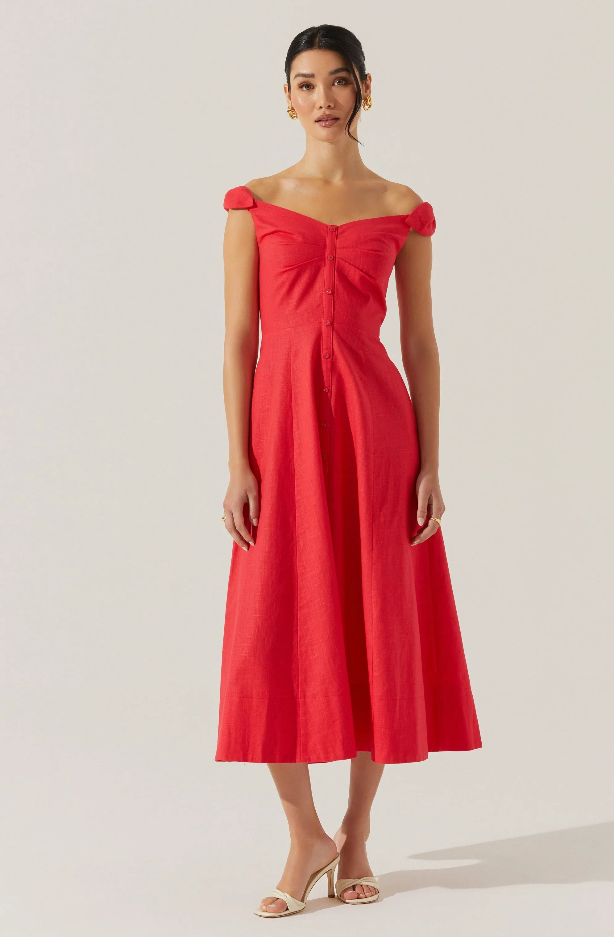 Lbruh Charelin Linen Off Shoulder Dress