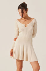 Lbruh Cybele Pointelle Mini Sweater Dress