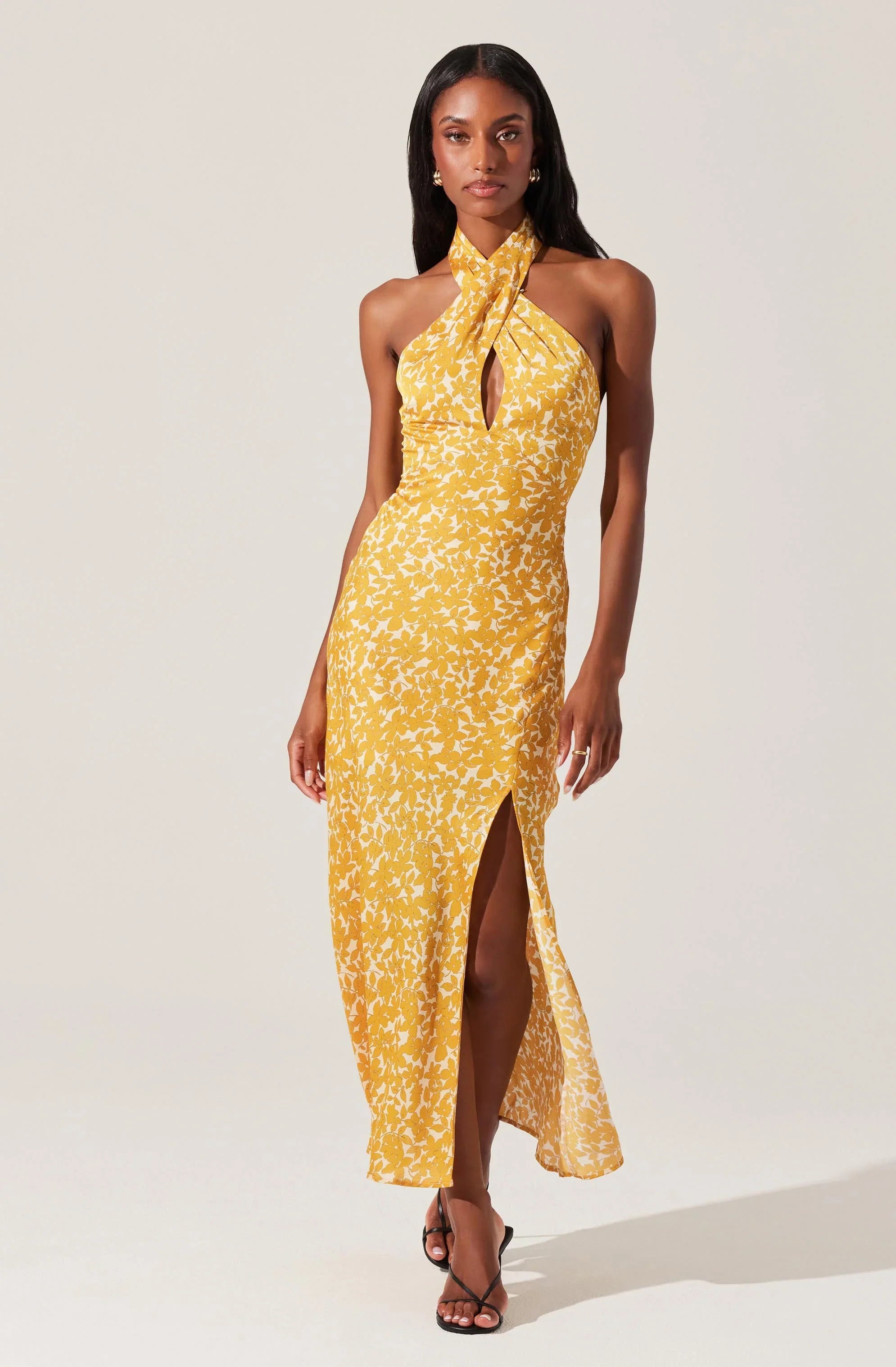Lbruh Marissa Floral Halter Neck Midi Dress