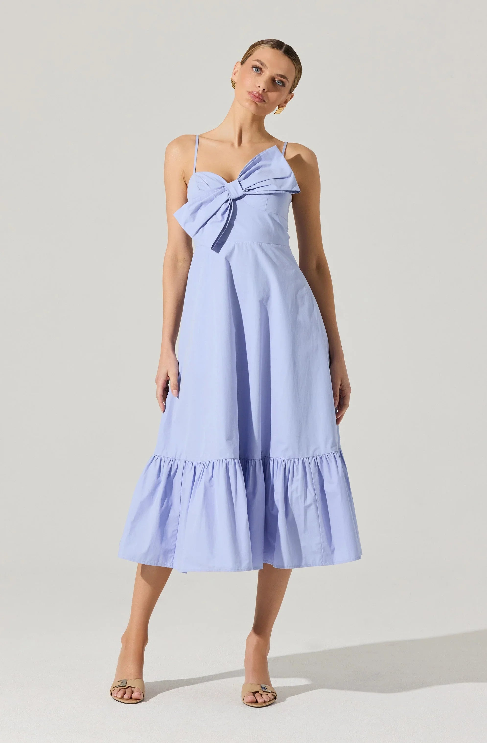 Lbruh Asymmetrical Bow Midi Dress