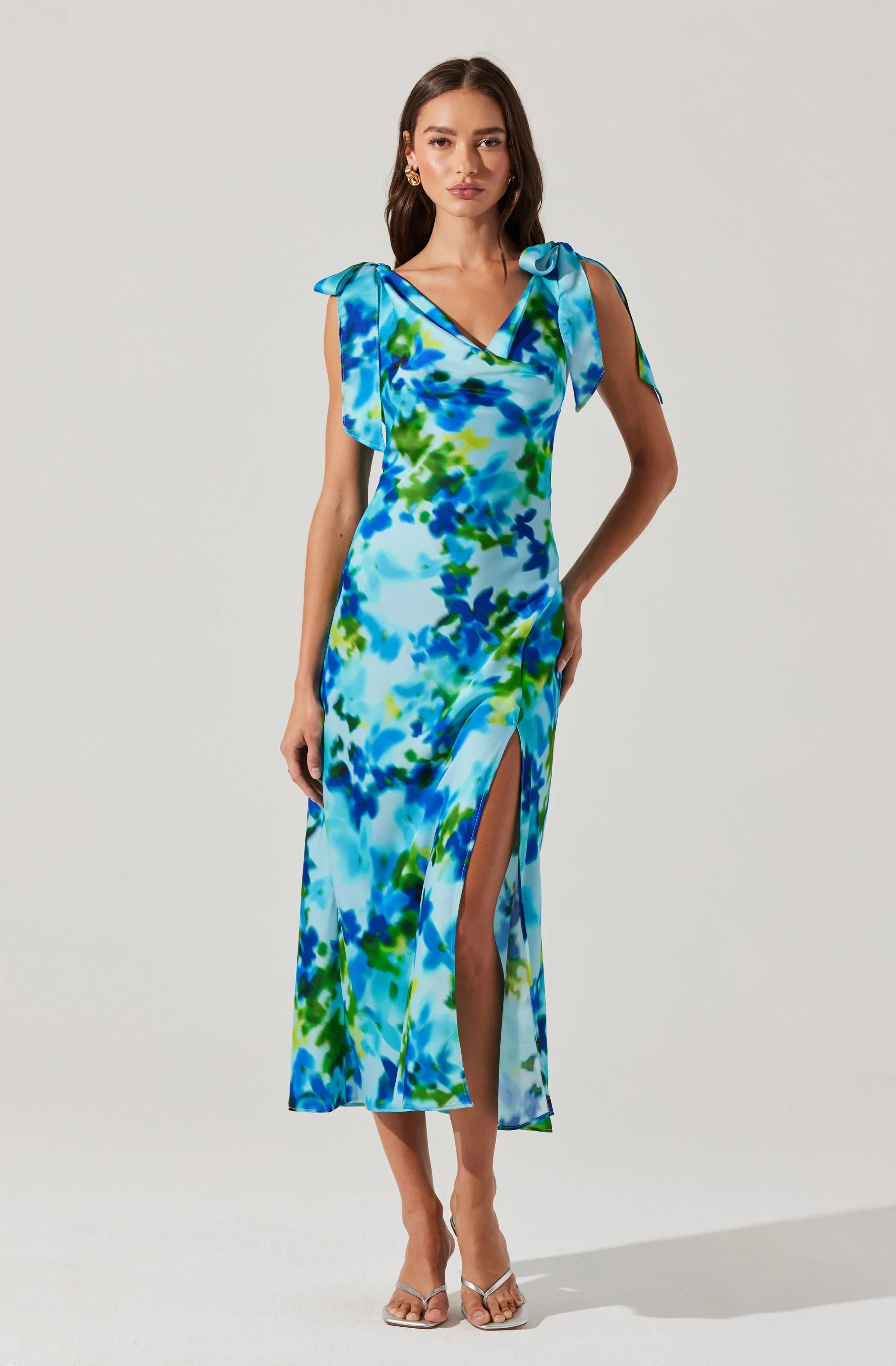 Lbruh Allexina Satin Cowl Neck Midi Dress