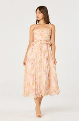 Inixyf Emerys Pleated Floral Midi Dress