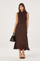 Lbruh High Neck Tie-Back Midi Dress
