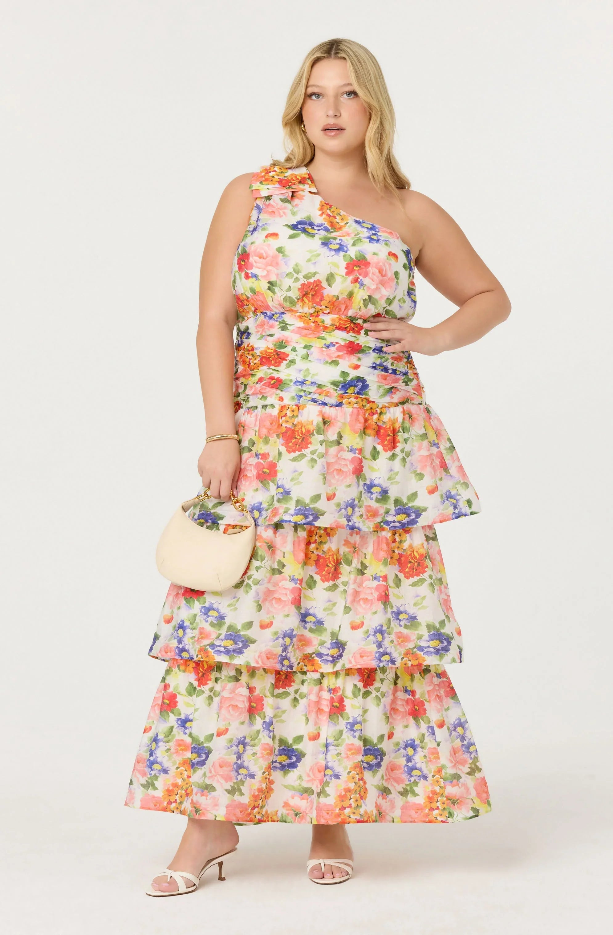 Lbruh Natali One Shoulder Floral Maxi Dress