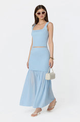 Inixyf Halie Mixed Media Maxi Skirt