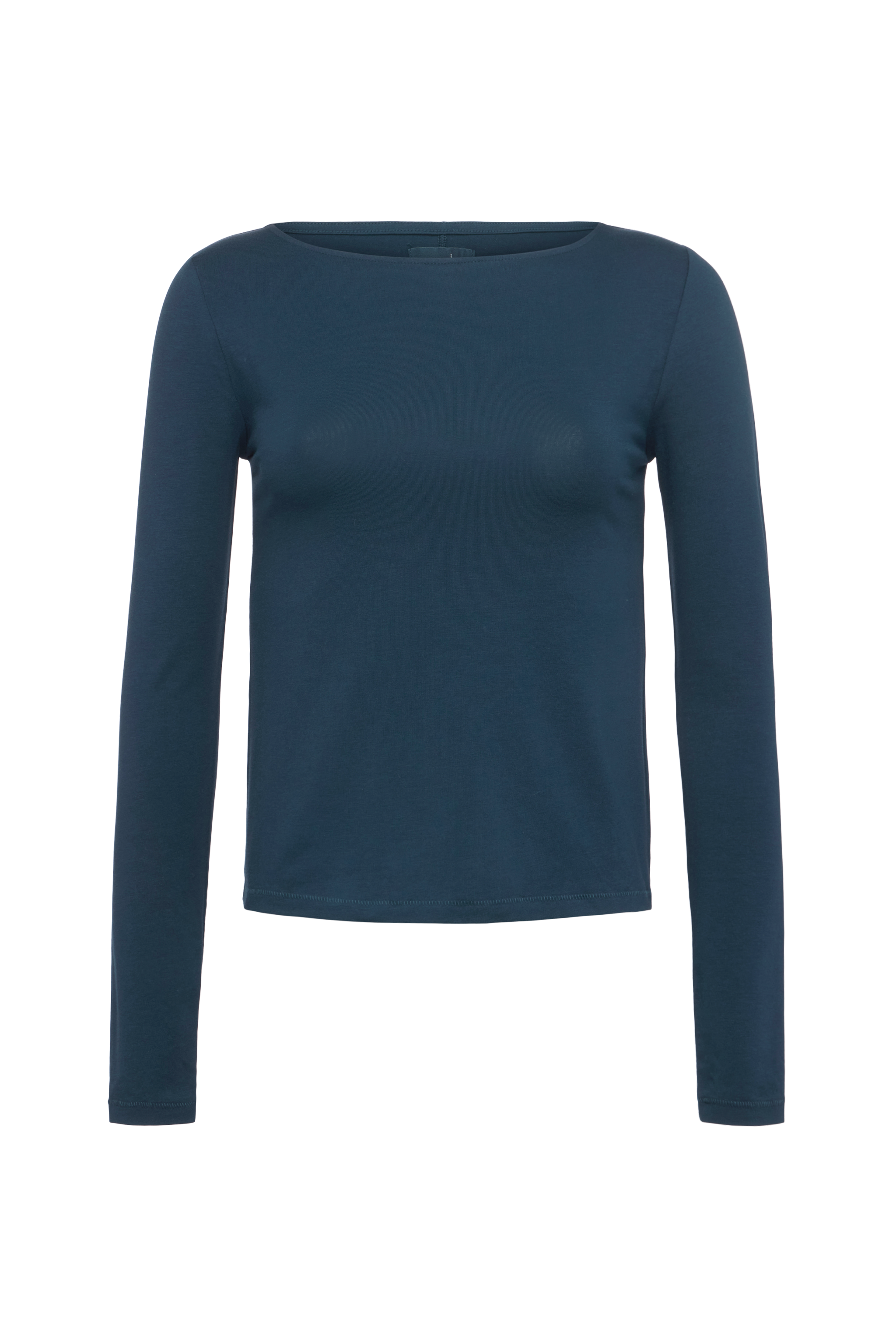 Slinky Jersey Boat Neck Long Sleeve Shirt | Navy