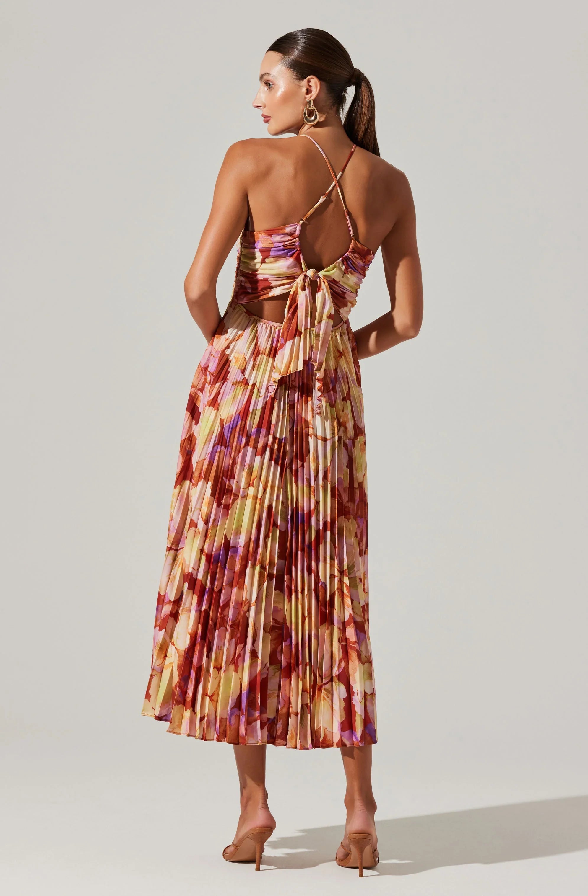 Inixyf Blythe Floral Plisse Midi Dress
