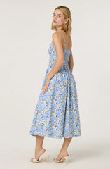 Lbruh Smocked Floral Midi Dress