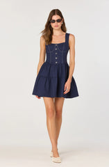 Lbruh Tiered Stitch Detail Mini Dress