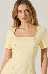 Lbruh Pleated Button Mini Dress