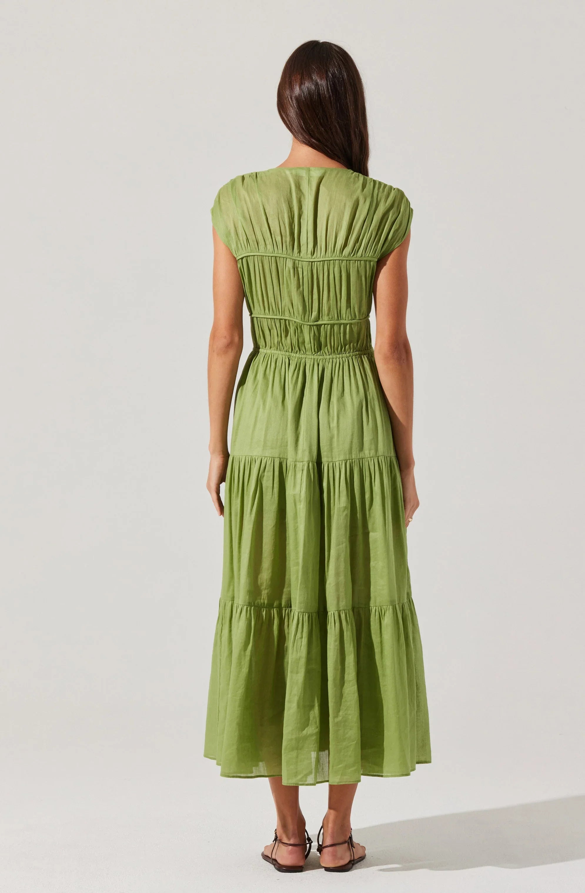 Lbruh Alexandria Shirred Tiered Midi Dress