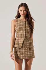 Lbruh Dilone Tweed Vest Mini Dress