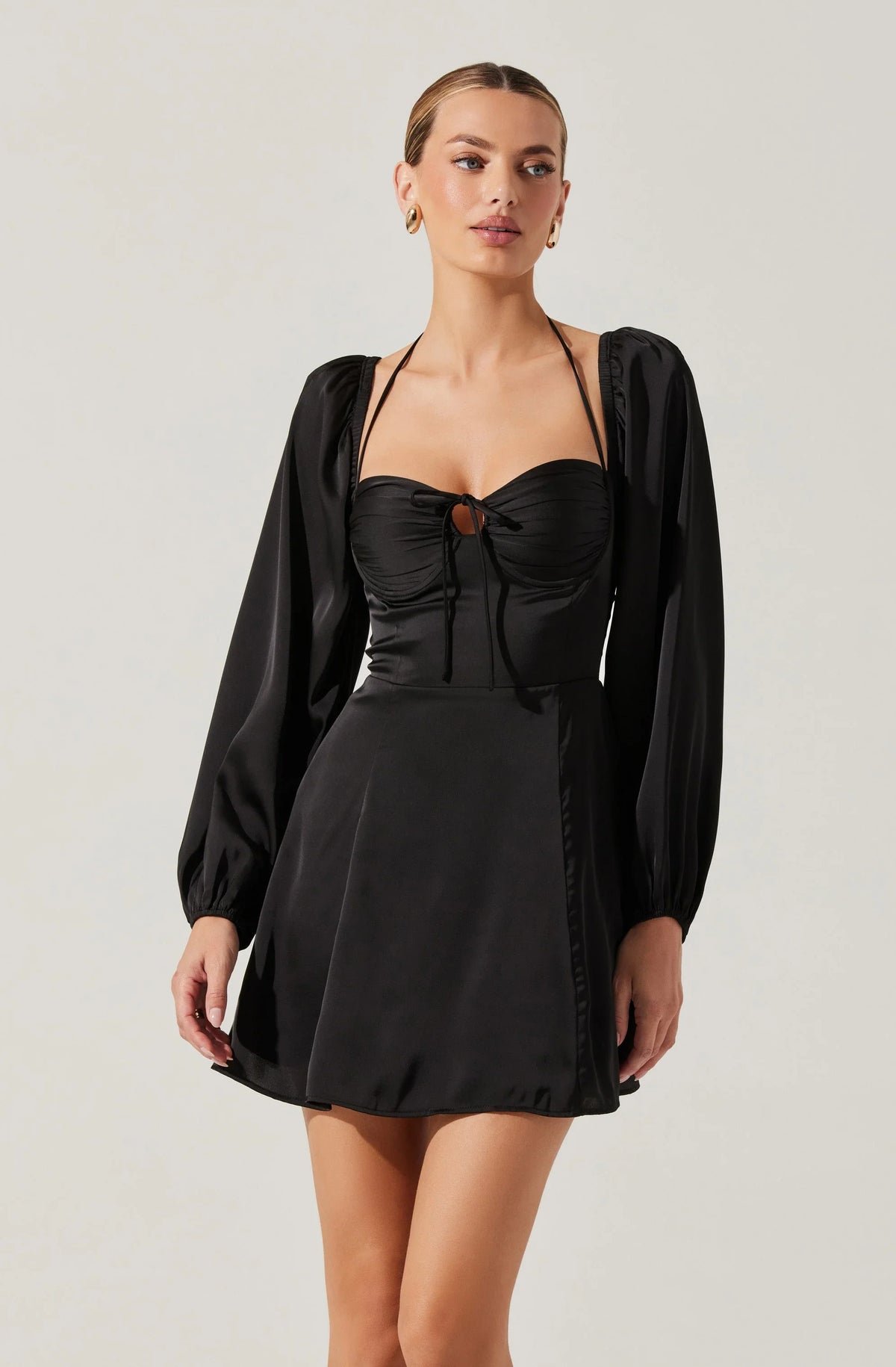 Lbruh Vivian Satin Halter Mini Dress