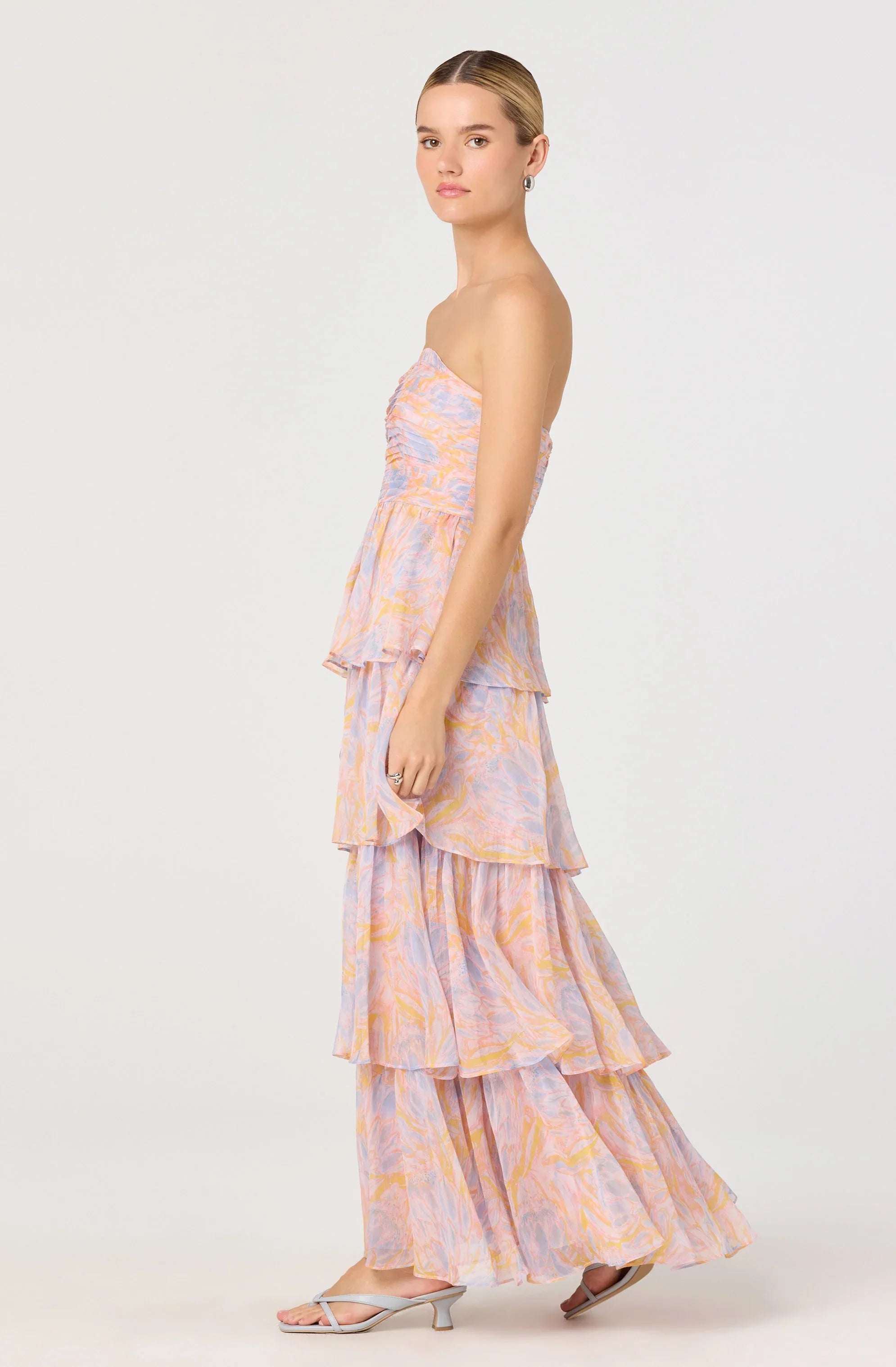 Lbruh Anisha Strapless Tiered Ruffle Maxi Dress