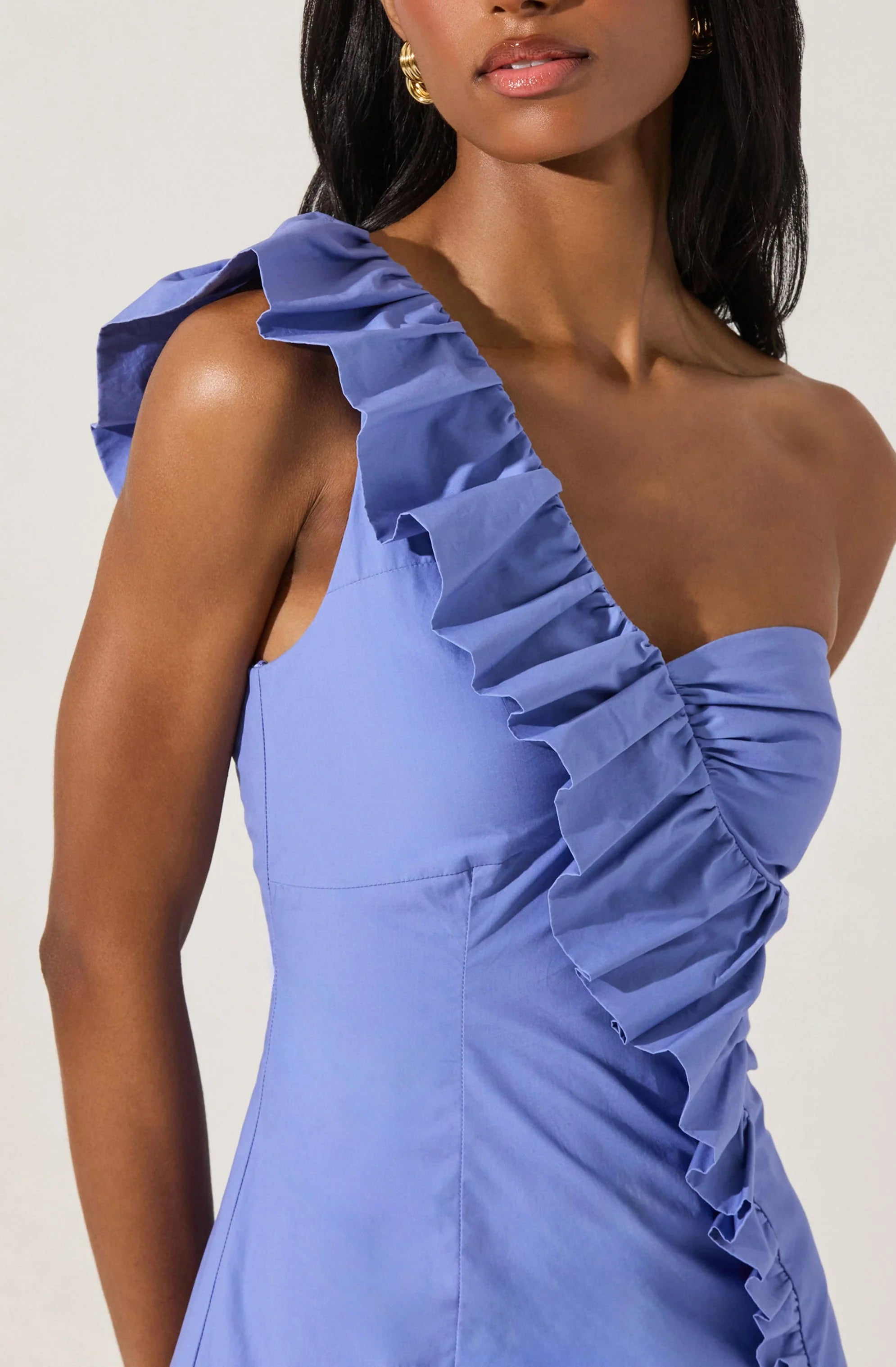 Lbruh One Shoulder Ruffle Mini Dress