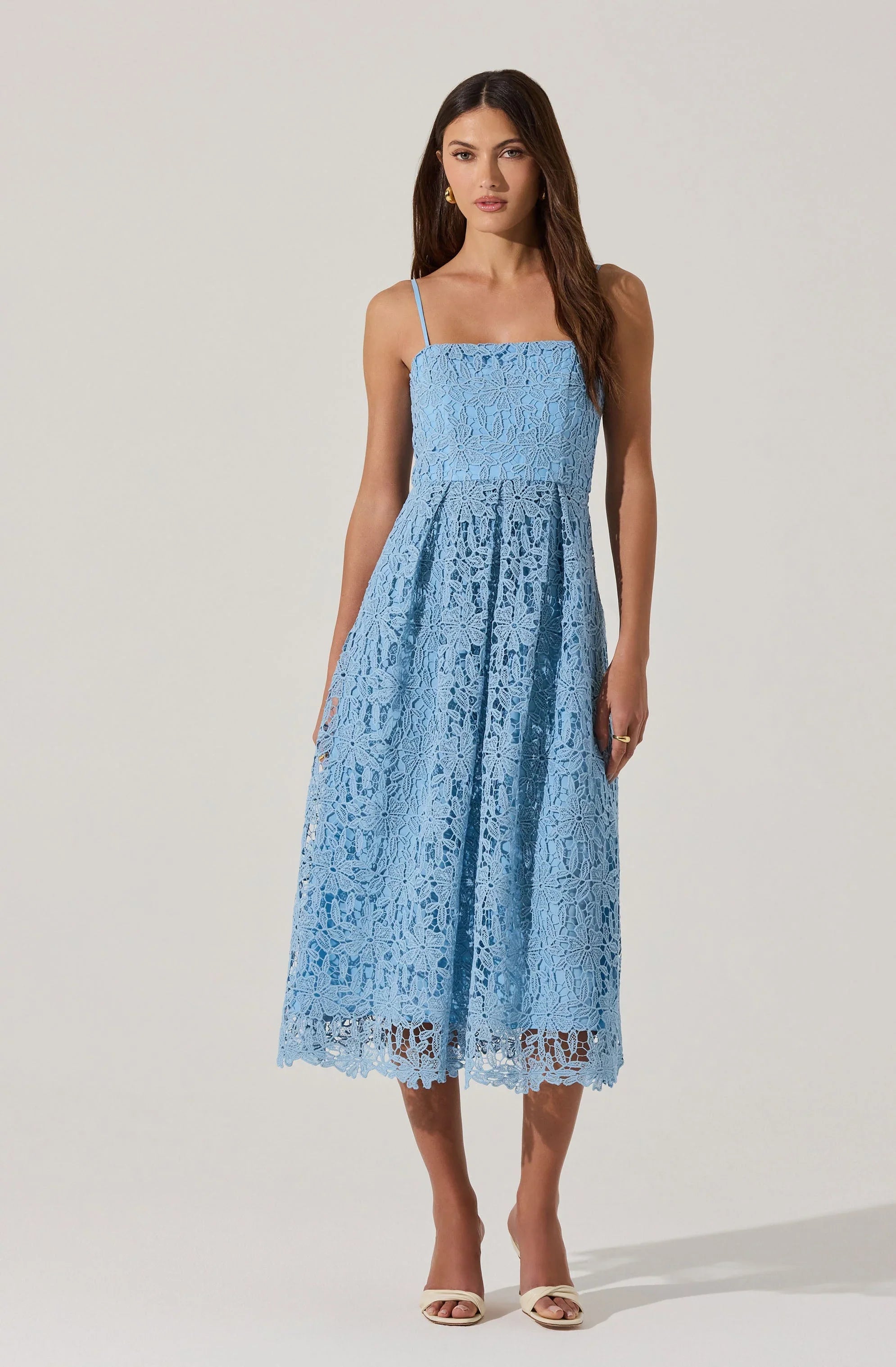 Lbruh Floral Lace Midi Dress