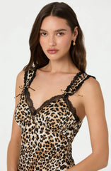 Lbruh Lace Trim Midi Slip Dress