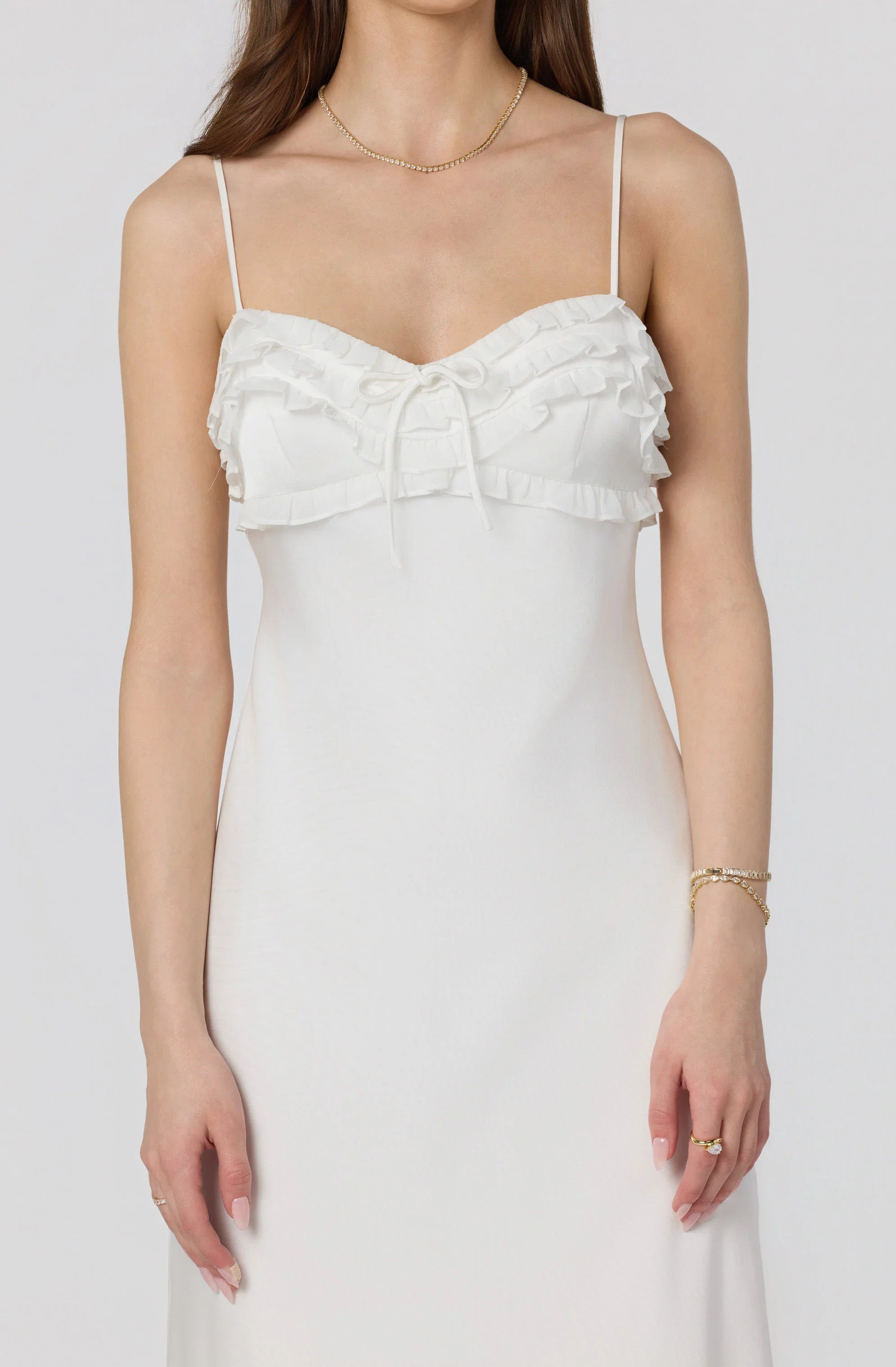 Inixyf Jade Ruffle Trim Maxi Dress