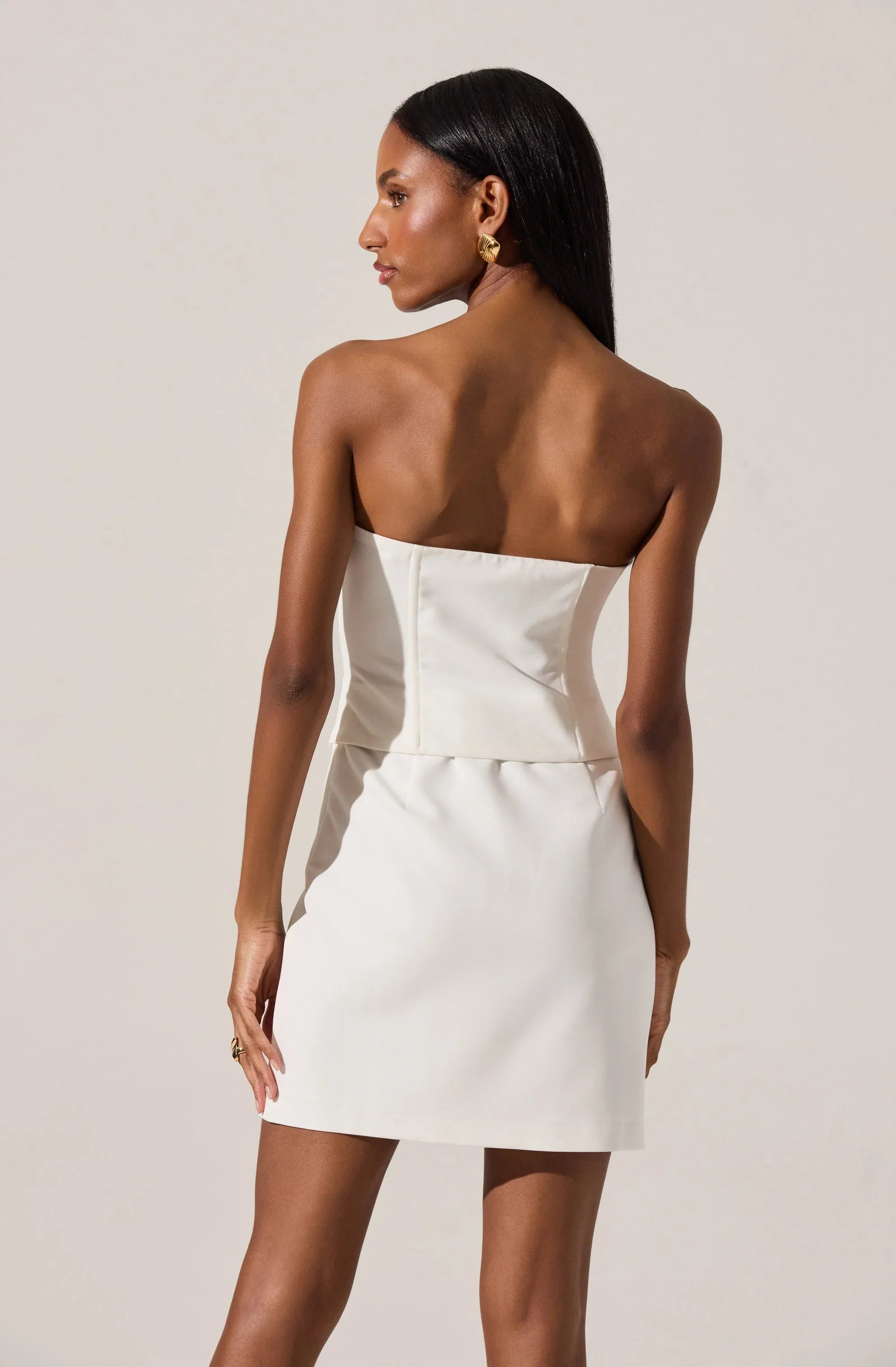 Lbruh Strapless Layered Bow Mini Dress