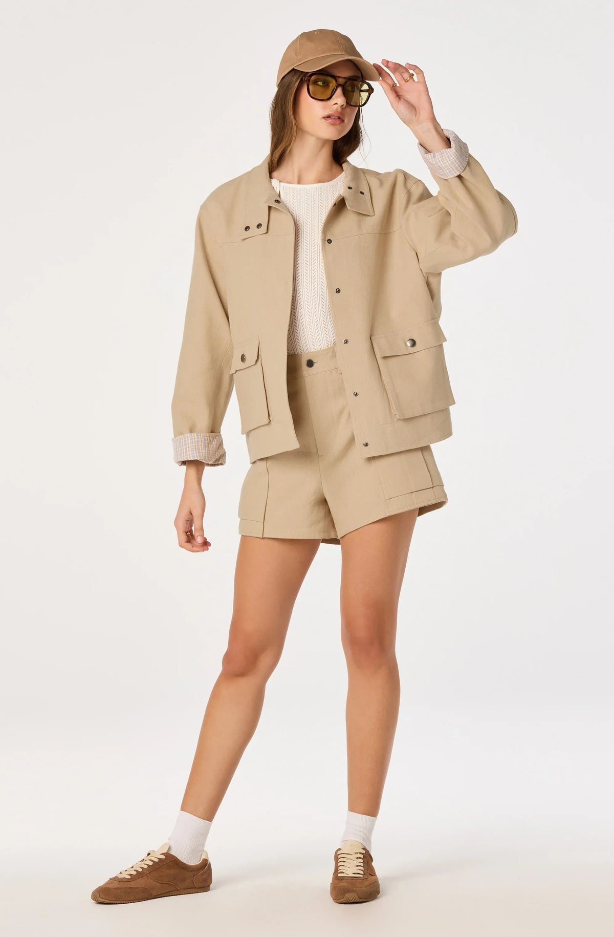Inixyf Beron Utility Jacket with Plaid Trim