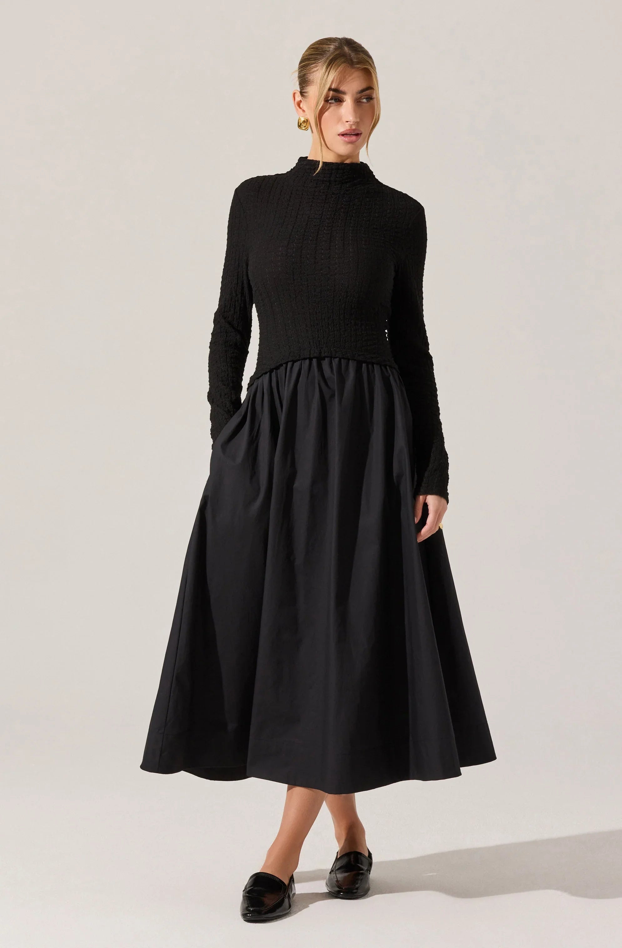 Lbruh Kearney Mixed Media Midi Dress