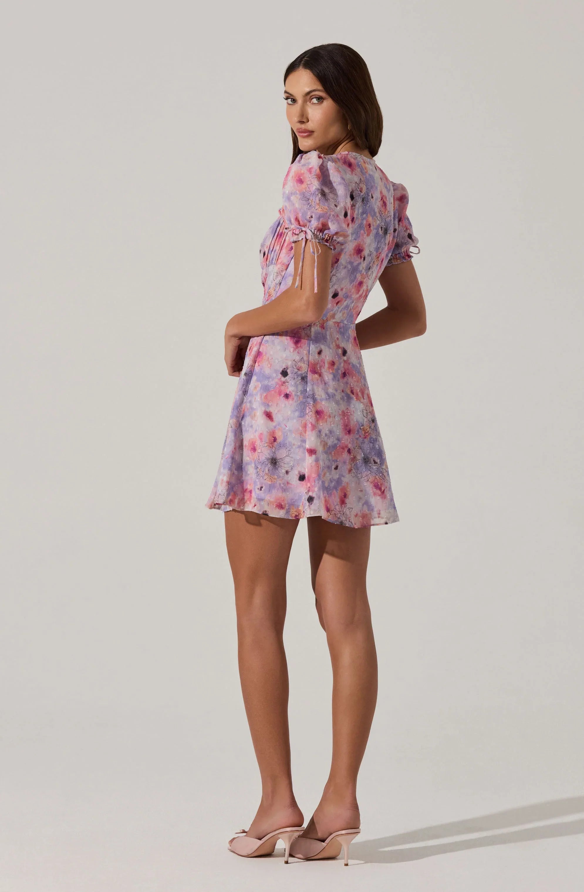 Lbruh Floral Puff Sleeve Mini Dress