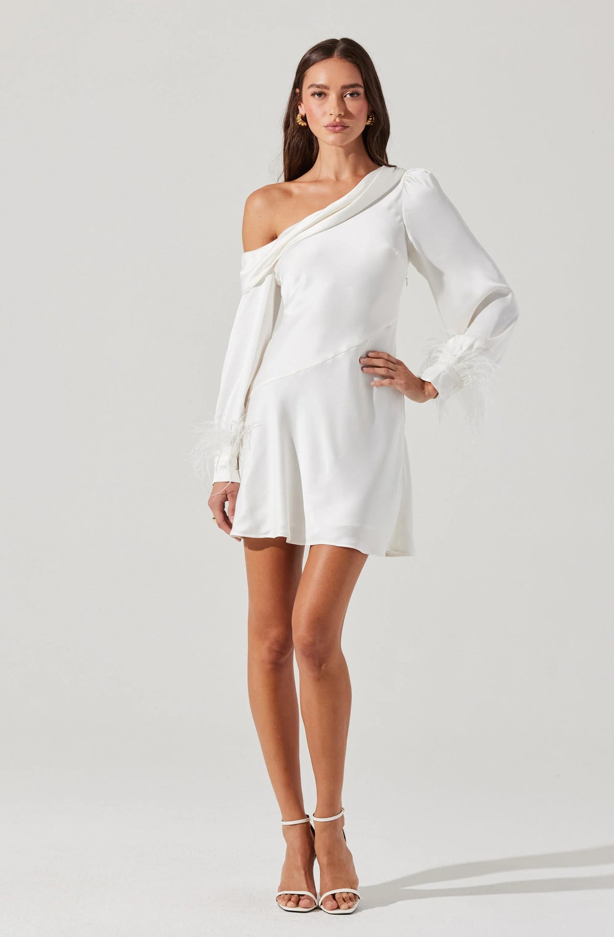 Lbruh Augusta Feather Trim Mini Dress