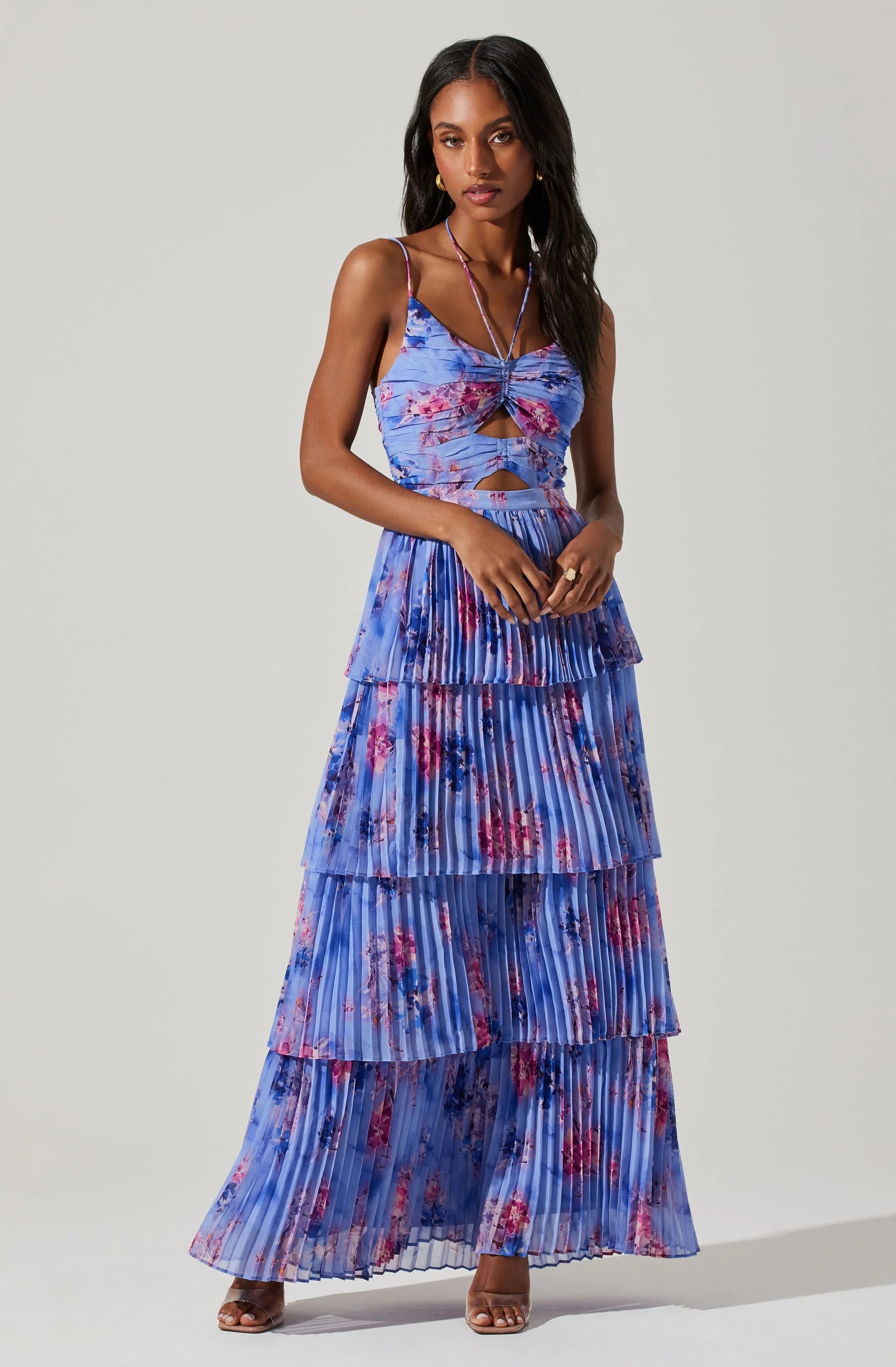Lbruh Daytona Pleated Floral Maxi Dress