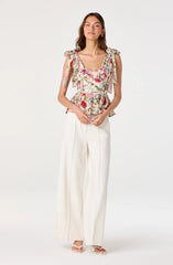 Inixyf Lenora Floral Corset Peplum Top