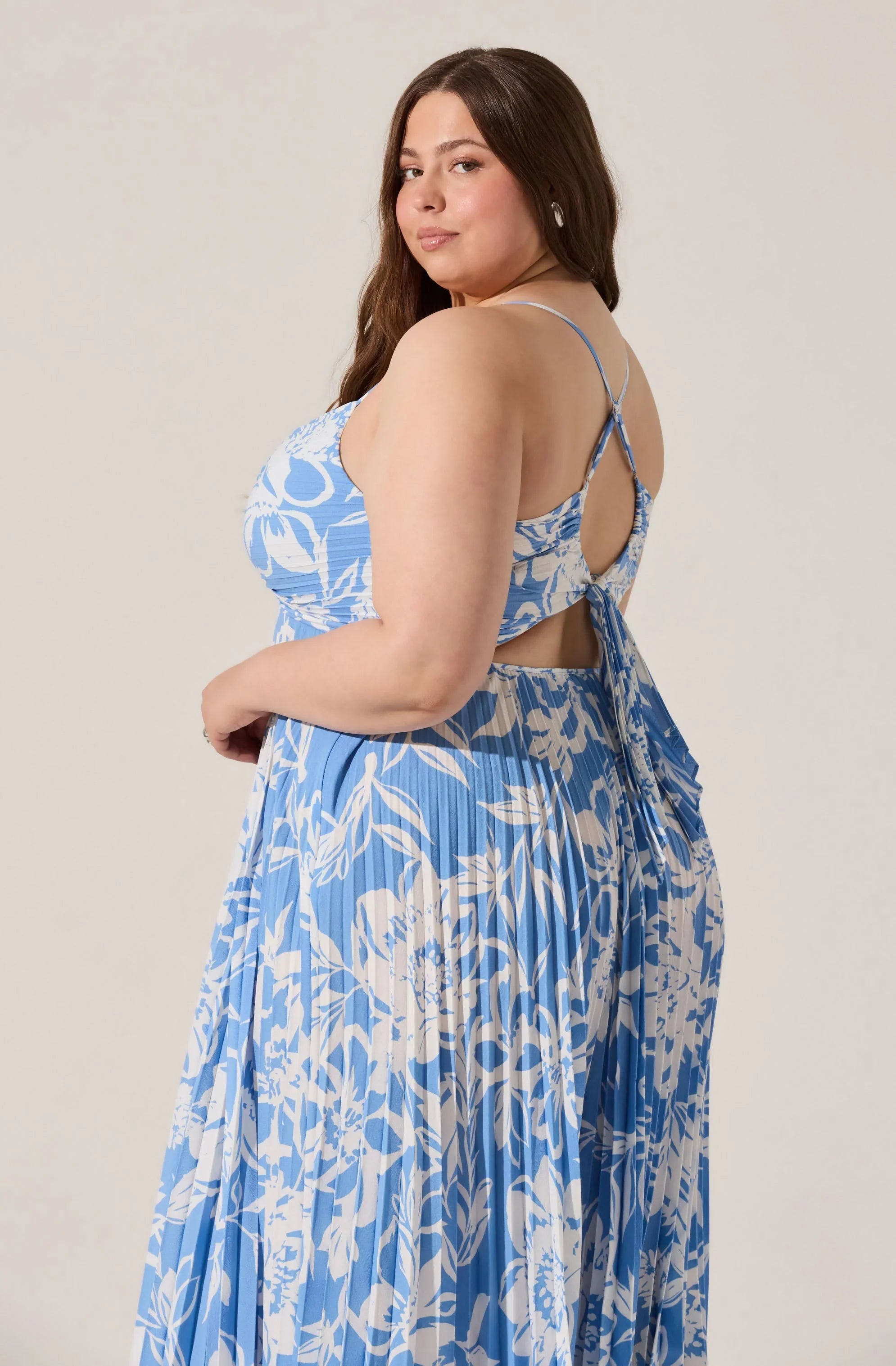Inixyf Blythe Floral Plisse Midi Dress