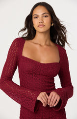 Lbruh Tamia Floral Lace Bustier Midi Dress
