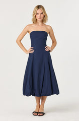 Lbruh Lace Up Strapless Bubble Dress