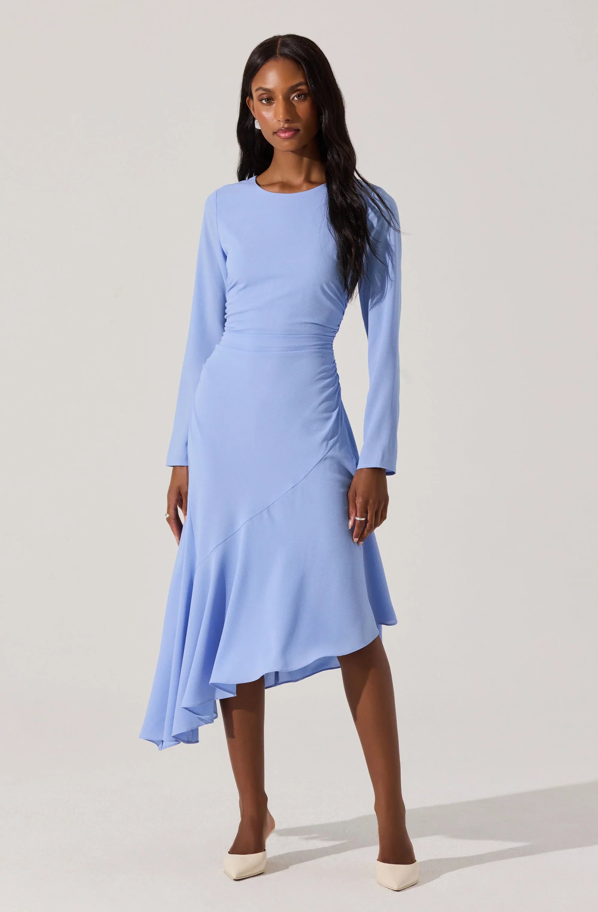 Lbruh Long Sleeve Asymmetrical Hem Dress