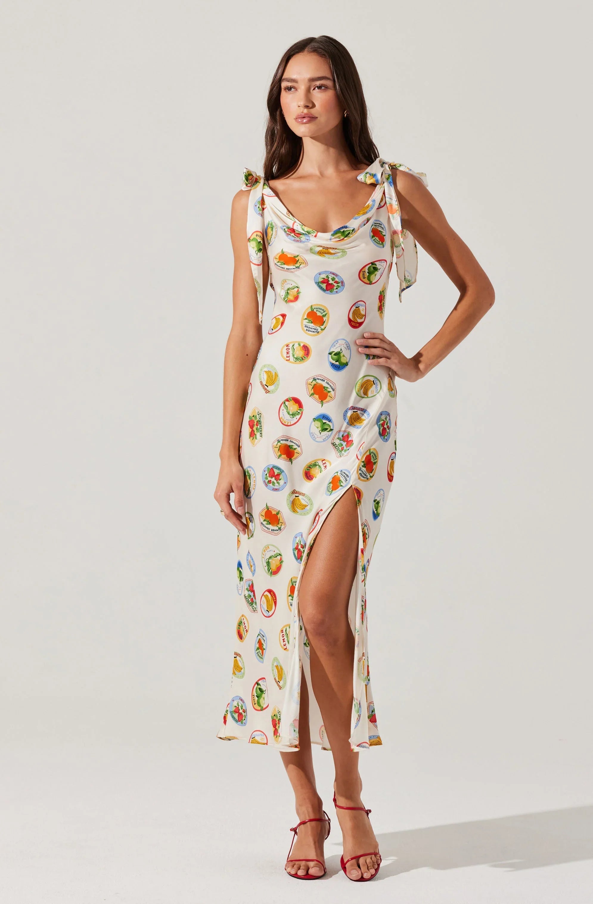 Lbruh Allexina Satin Cowl Neck Midi Dress