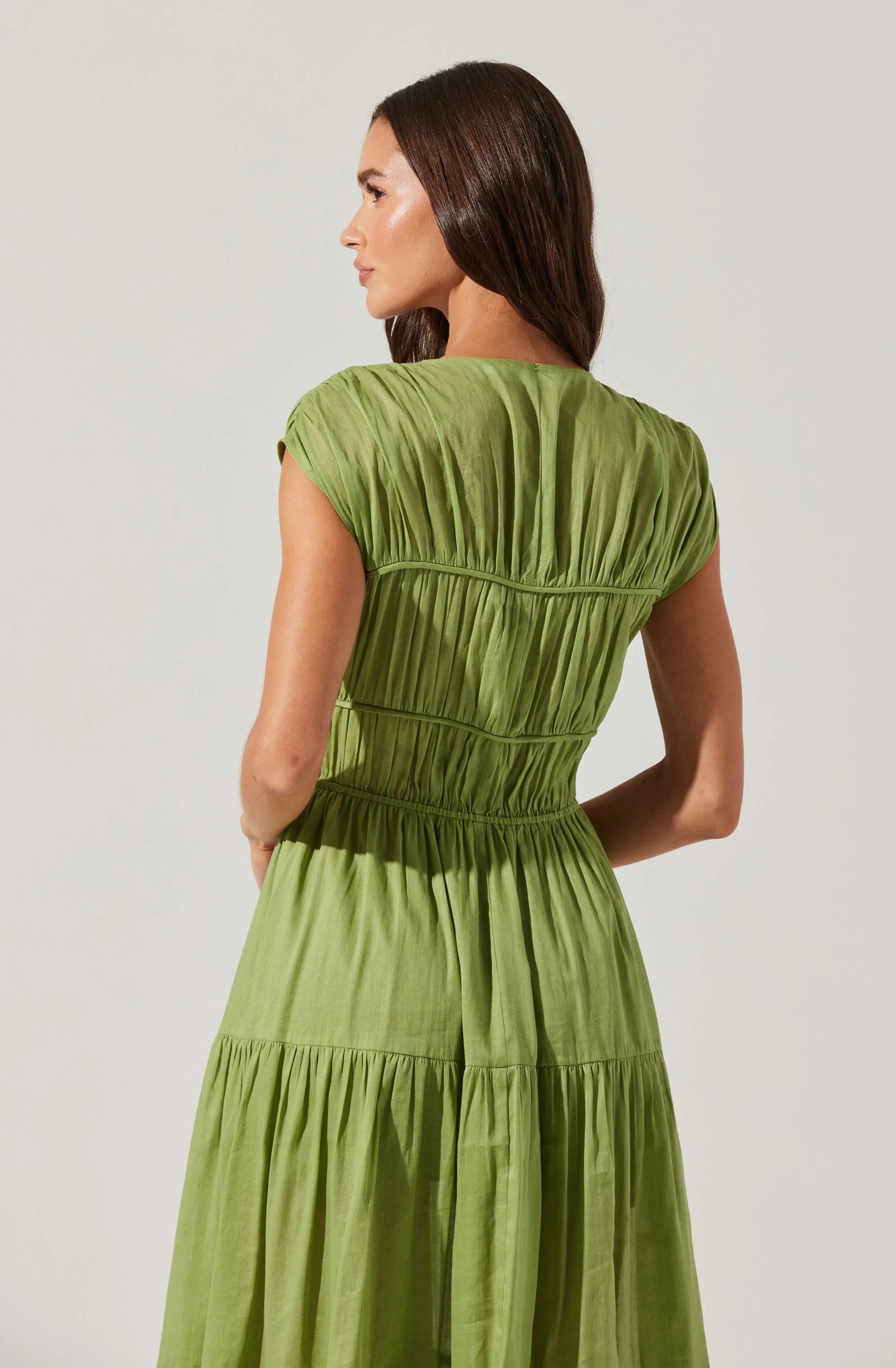 Lbruh Alexandria Shirred Tiered Midi Dress