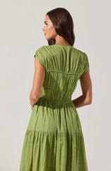 Lbruh Alexandria Shirred Tiered Midi Dress