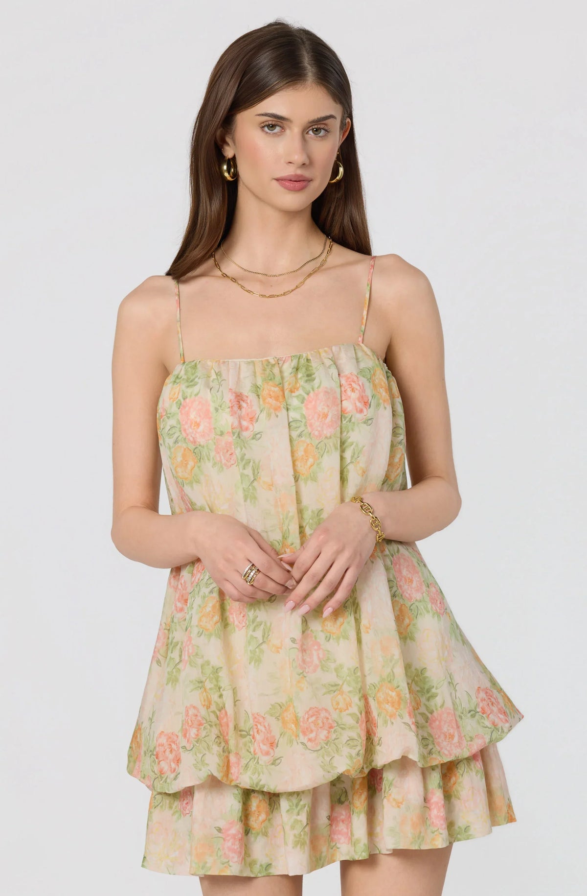 Inixyf Jessa Floral Tiered Bubble Dress
