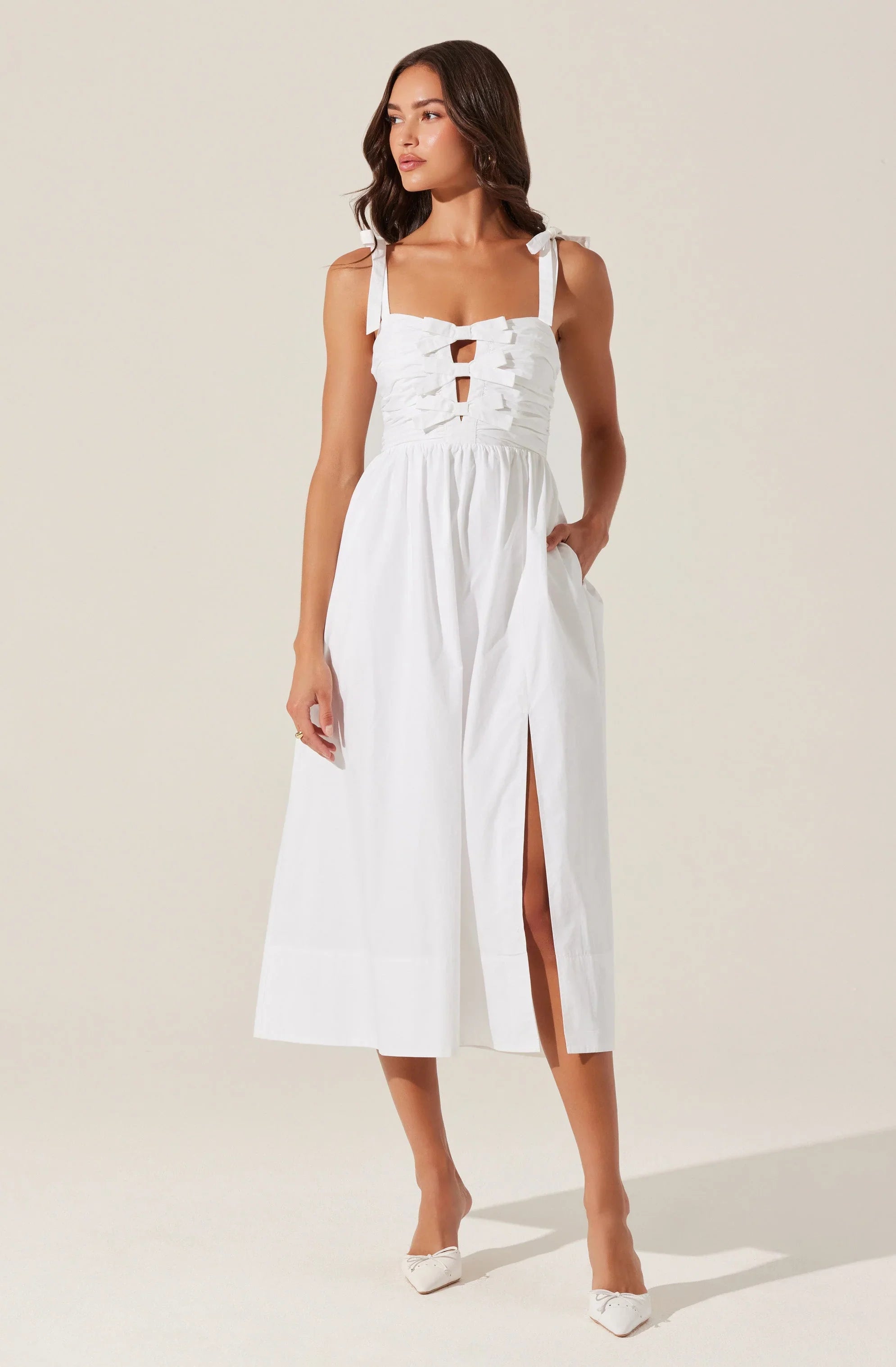 Lbruh Helia Bow Front Midi Dress