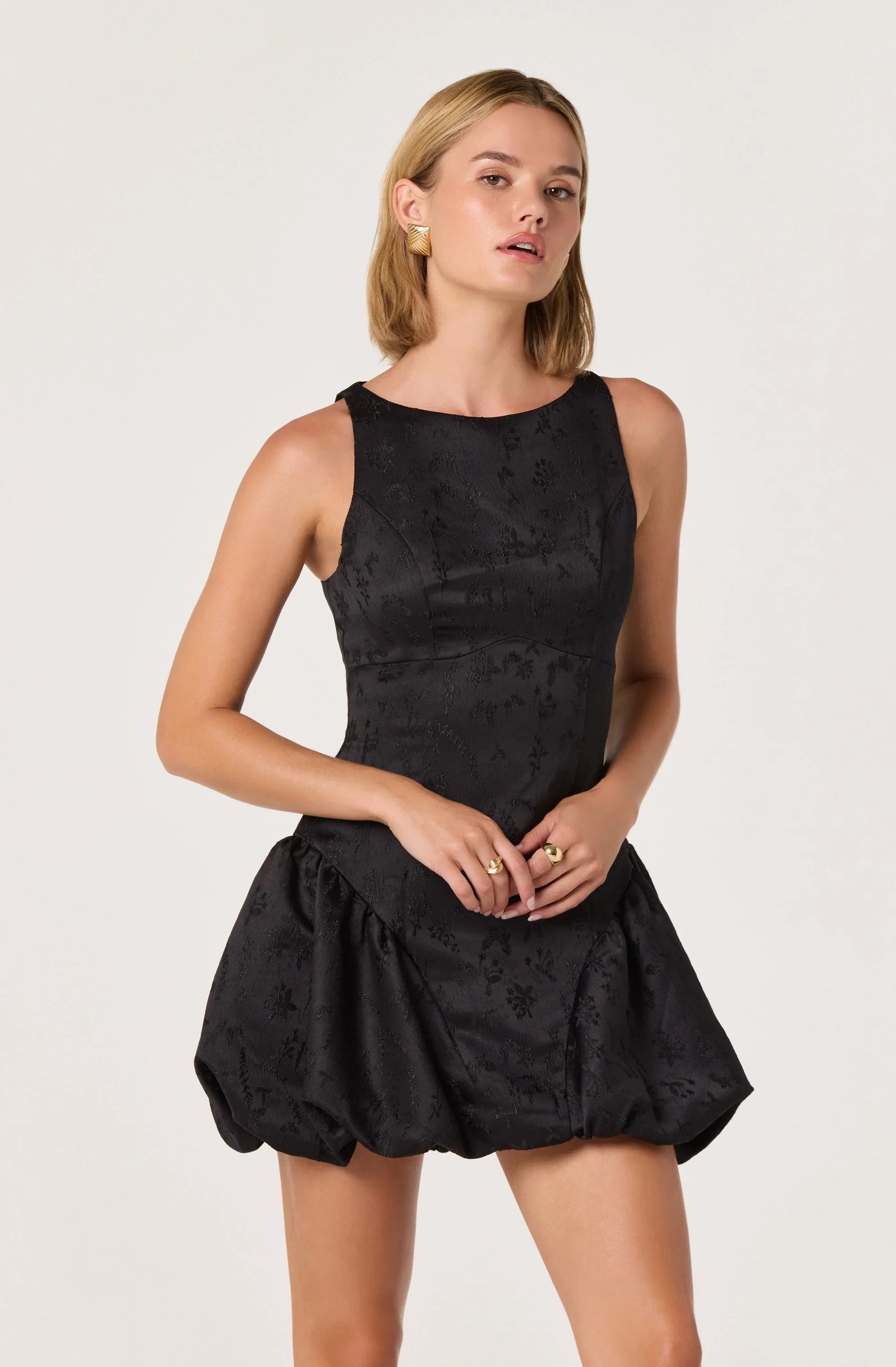Lbruh Jacquard Drop Waist Mini Dress