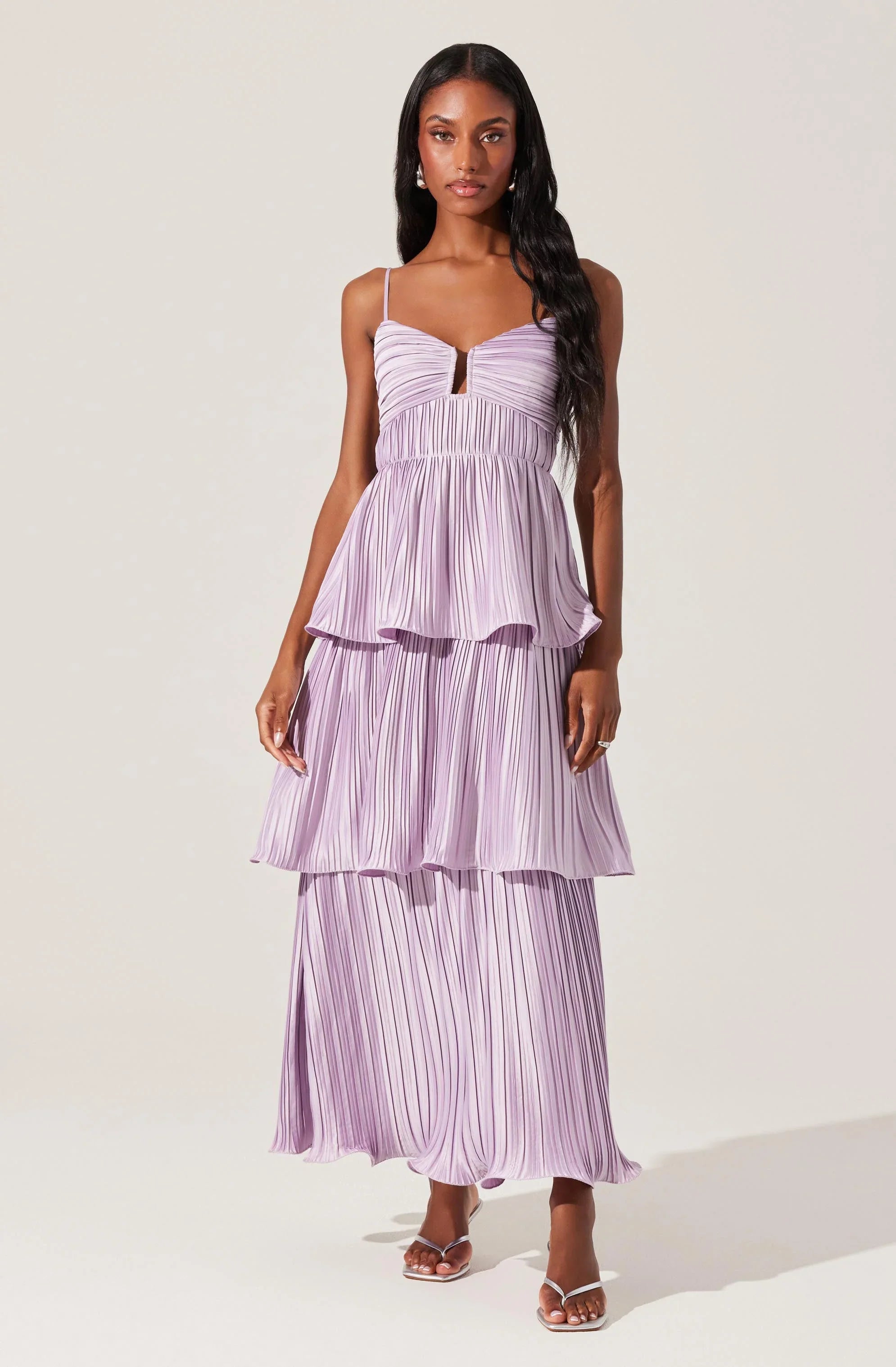 Inixyf Lupin Pleated Tiered Maxi Dress