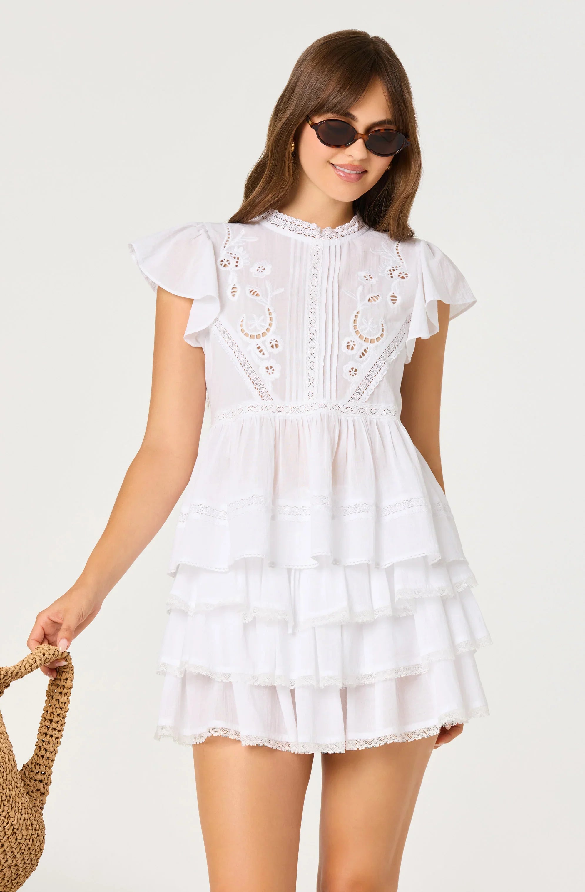 Inixyf Jenny Eyelet Flutter Sleeve Top