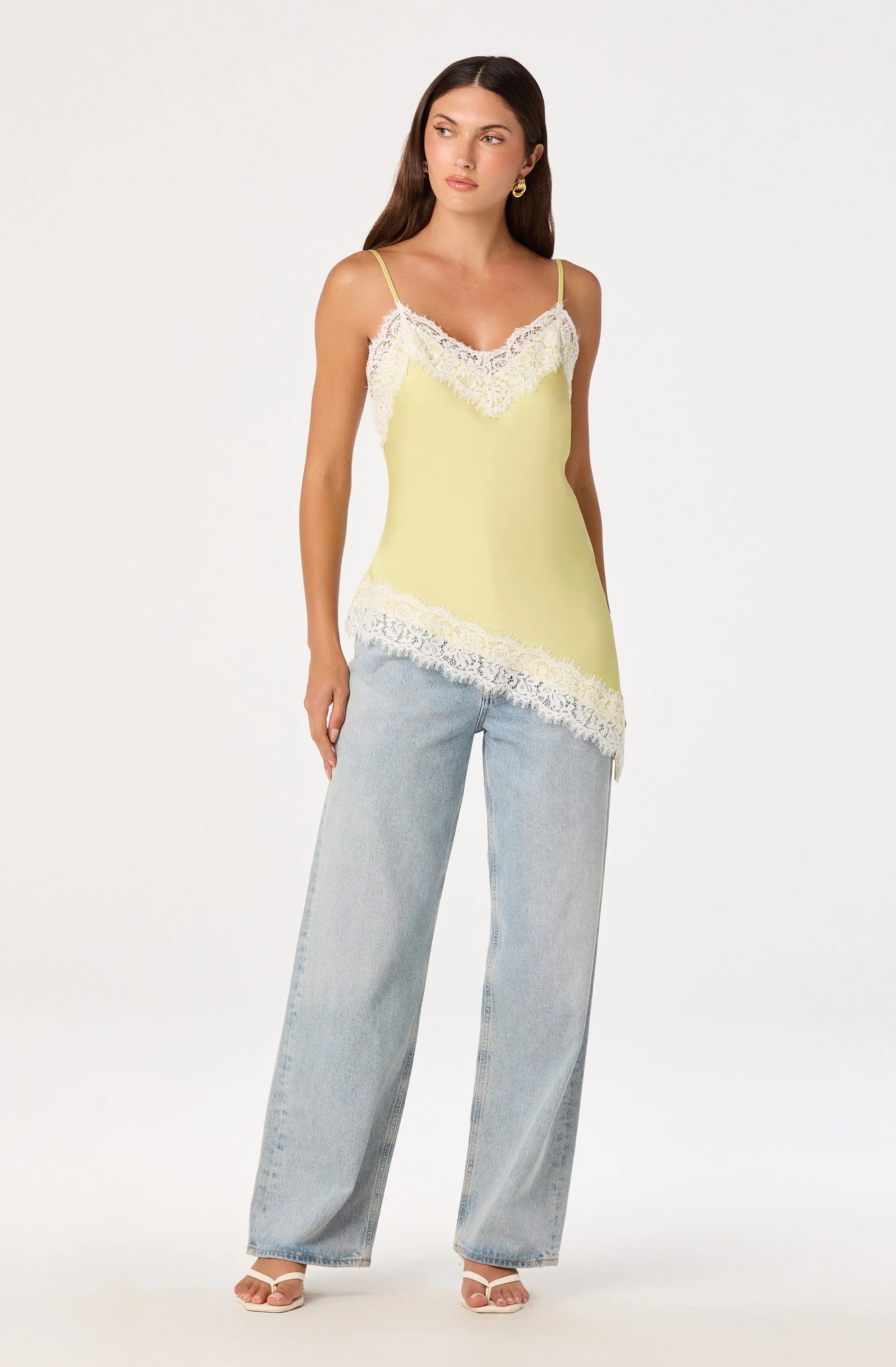 Inixyf Analise Lace Trim Asymmetric Tank
